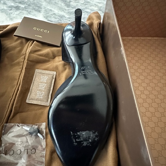 Gucci Satin D’Orsay Crystal Horsebit Pump - Picture 10 of 12